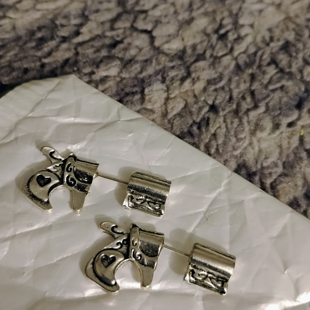 Silver Boot Earrings